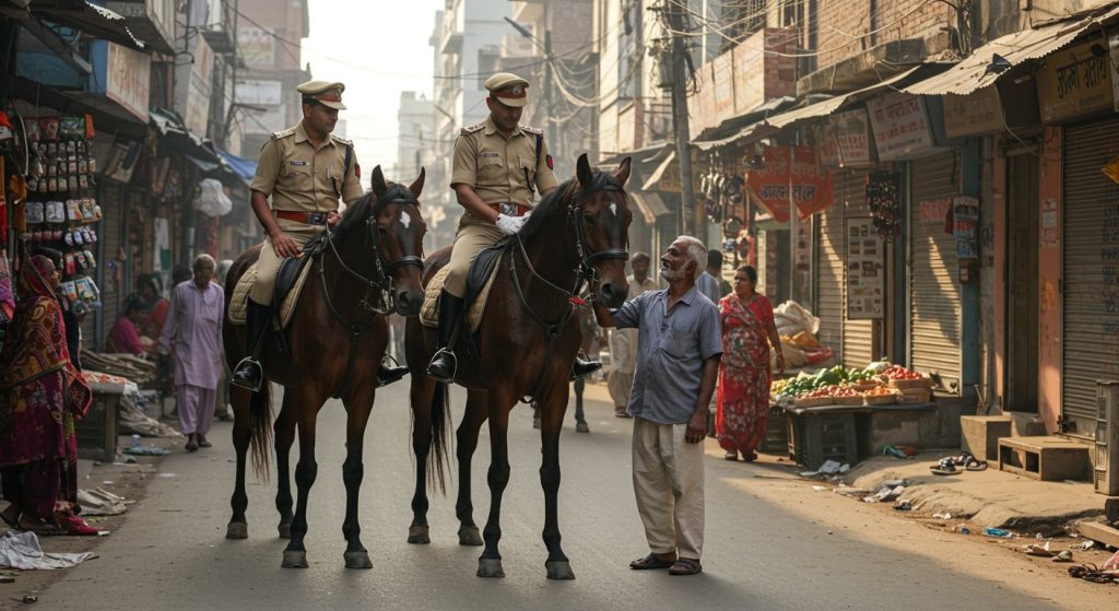 Mounted Police Patrol in Kanpur: Eye on Miscreants, Talks with Traders, New Method Becomes Topic of Discussion