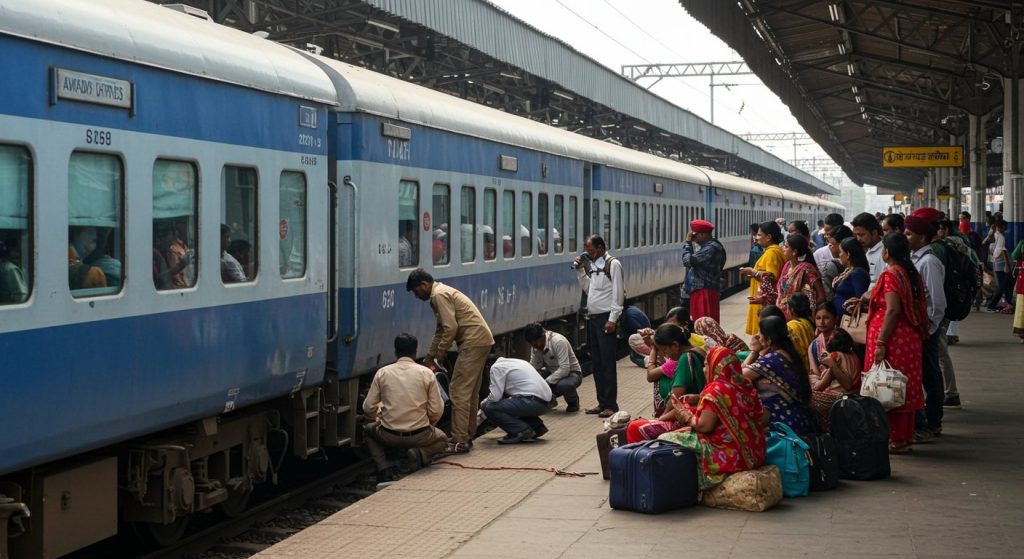 Awadh Express Journey Halted in Kanpur: Train Stalled for Three and a Half Hours Due to Broken AC Coach Spring