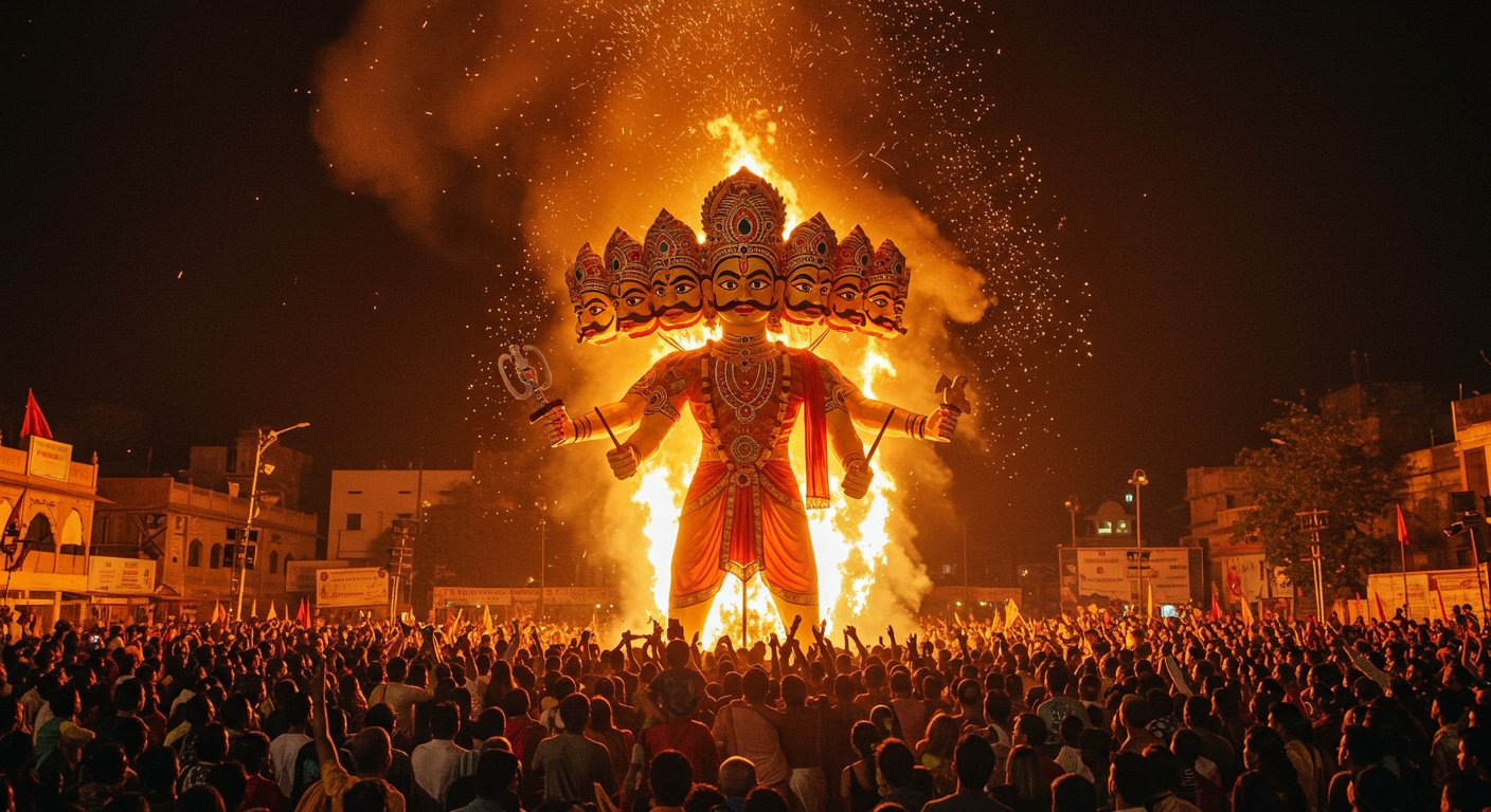 कानपुर में ‘जय श्रीराम’ के जयकारों से गूंजा आसमान, रावण दहन के साथ विजयदशमी का भव्य पर्व संपन्न