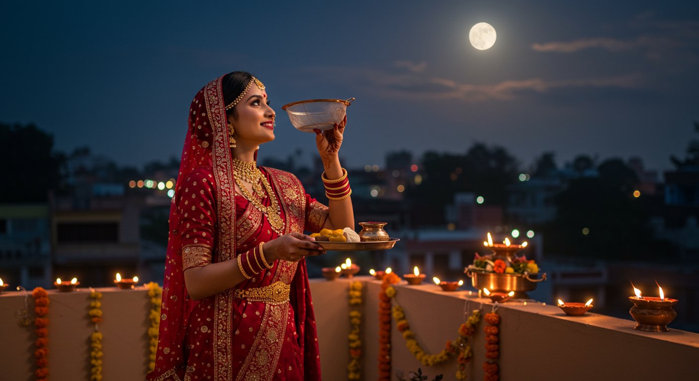 करवा चौथ 2025: देशभर में दिखा चांद, सुहागिनों ने तोड़ा व्रत, जश्न में डूबे लोग
