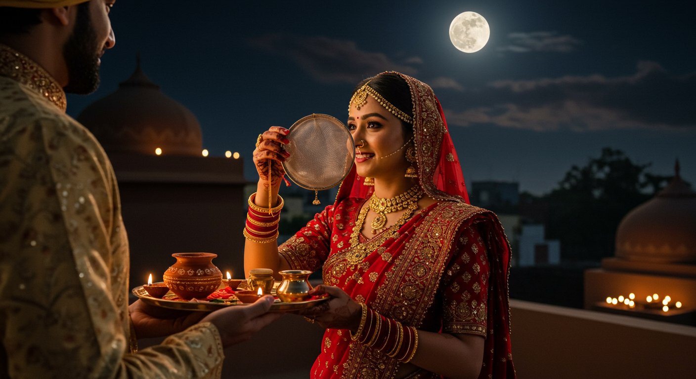 करवा चौथ 2025: अखंड सौभाग्य के लिए सुहागिनों ने रखा निर्जला व्रत, जानें चांद दिखने का समय और पूजा की विधि