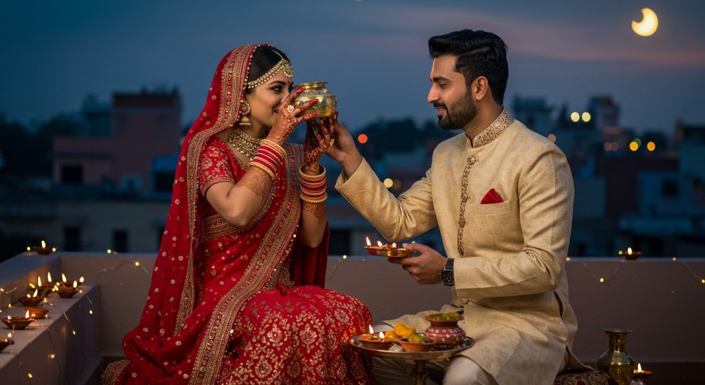 Amazing Hue of Love in Bareilly: Karwa Chauth Celebrated with 'Aur Nahi Kuch Tumse Kehna...', Photos Go Viral