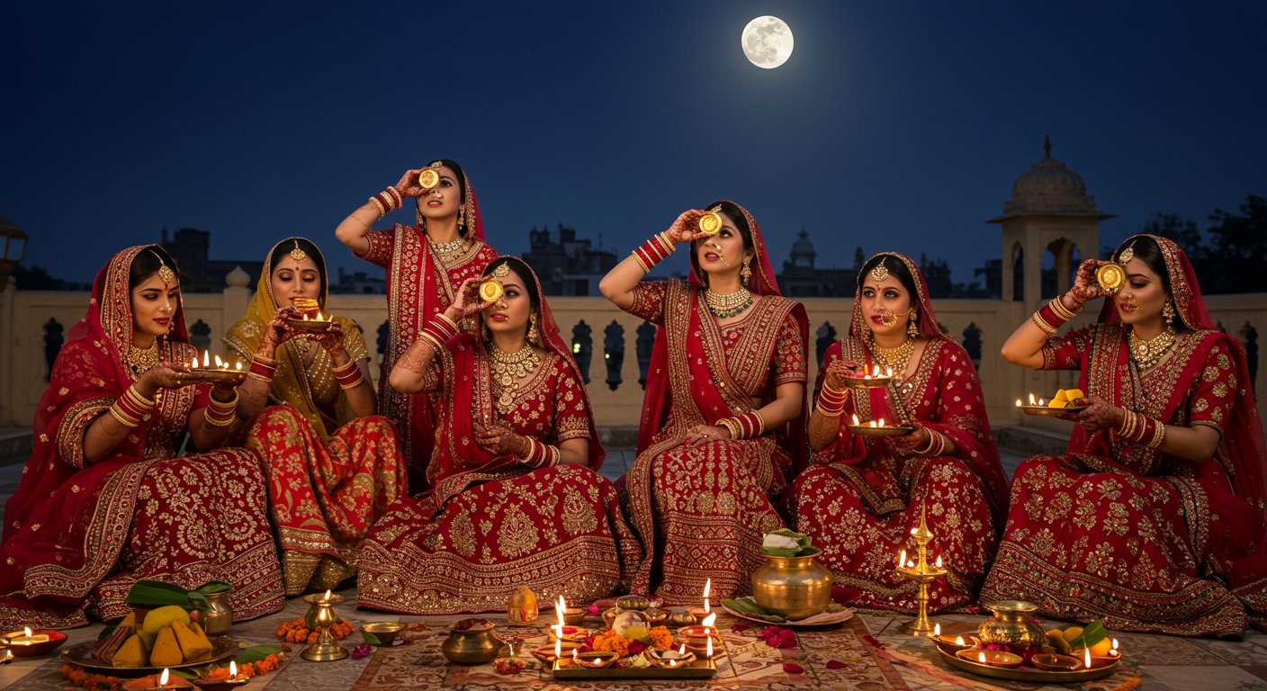 लखनऊ में करवा चौथ 2025 की धूम: सुहागिनों ने चांद देखकर पति की लंबी उम्र और अखंड सौभाग्य की कामना की