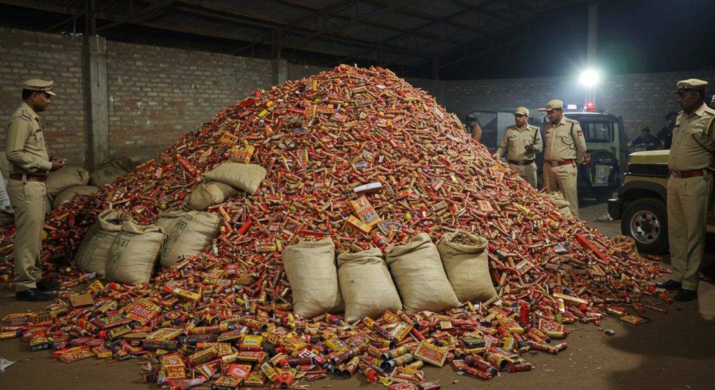 Explosives Mystery Deepens in Lakhimpur Kheri: 52 Quintals of Illegal Firecrackers Seized, Where is This Deadly Consignment Coming From?
