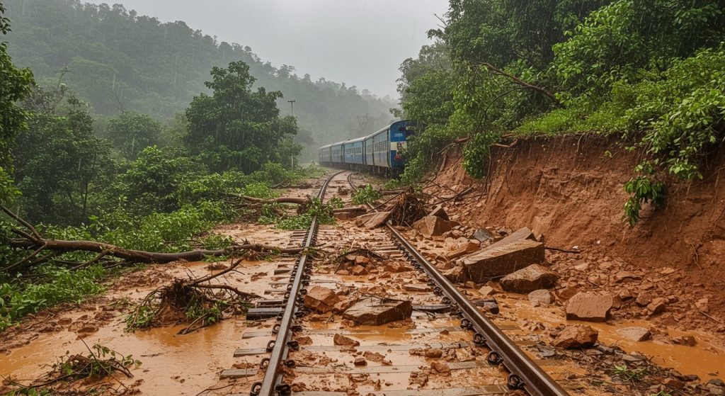 Landslide disrupts rail services in Tamil Nadu; 7-day heavy rain alert for South India as Northeast Monsoon becomes active