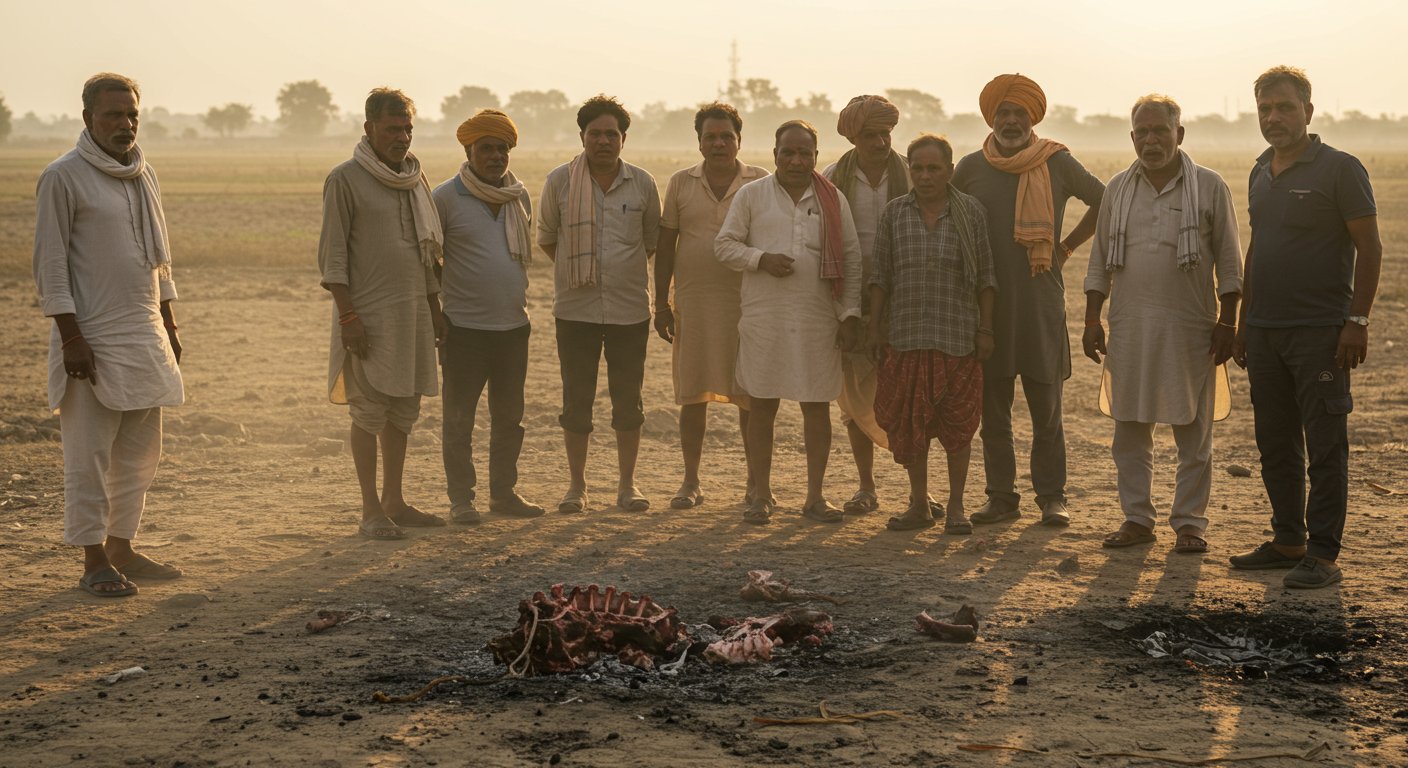 मेरठ में श्मशान घाट पर गोकशी की बड़ी घटना, आठ जगह मिले अवशेष, ग्रामीणों में भारी गुस्सा