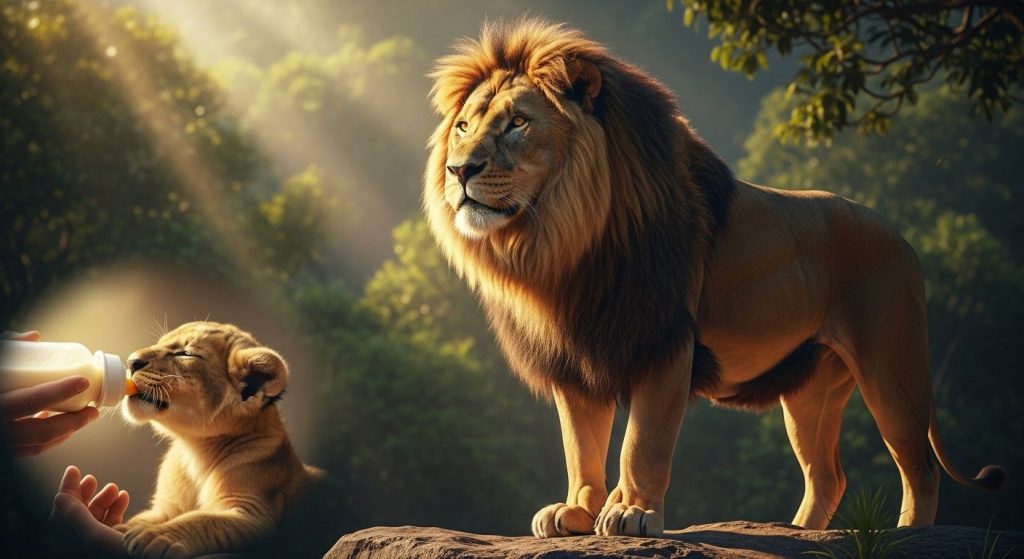 13 Years Ago, The One Fed Milk From A Bottle; Today, That Lion Is The Uncrowned King Of The Jungle!