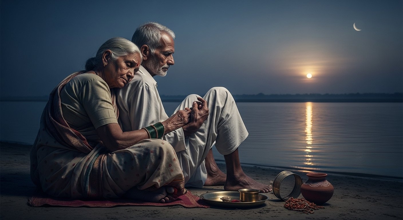 करवा चौथ पर 50 साल के अटूट प्यार का दुखद अंत: 72 के पूरन और 70 की चमेली ने गंगा किनारे दी जान