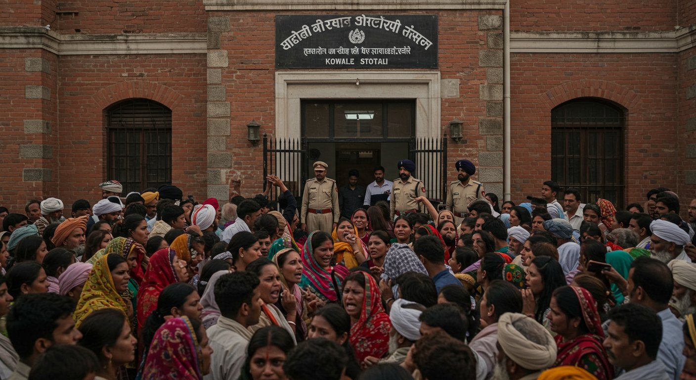खाद कारोबारी के घर लूट में ‘फर्जी मुठभेड़’ का आरोप: परिजनों-ग्रामीणों ने घेरी कोतवाली, मामला गरमाया