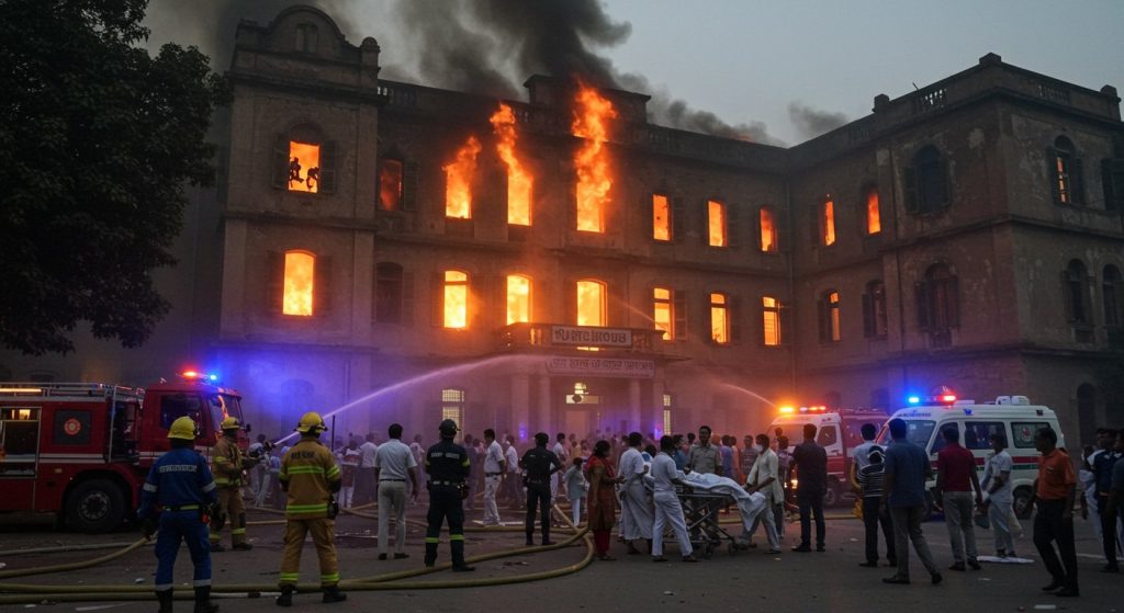 Lucknow: Massive Fire at Northern Railway Hospital, Patients Safely Evacuated, Firefighters Bring Blaze Under Control