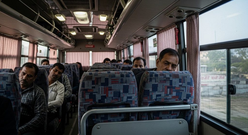 Major Threat in Lucknow's AC Buses: Passenger Seat Installed on Emergency Gate, Safety Gone!