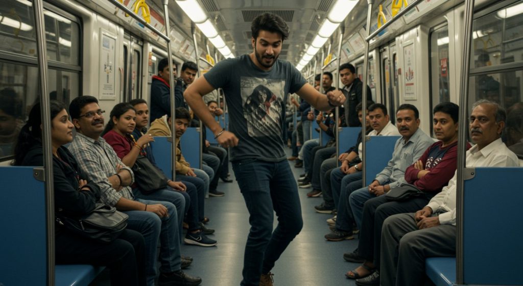 Delhi Metro 'I Love You' Man's Dance Goes Viral; Passengers Stunned by His Hip-Shaking!