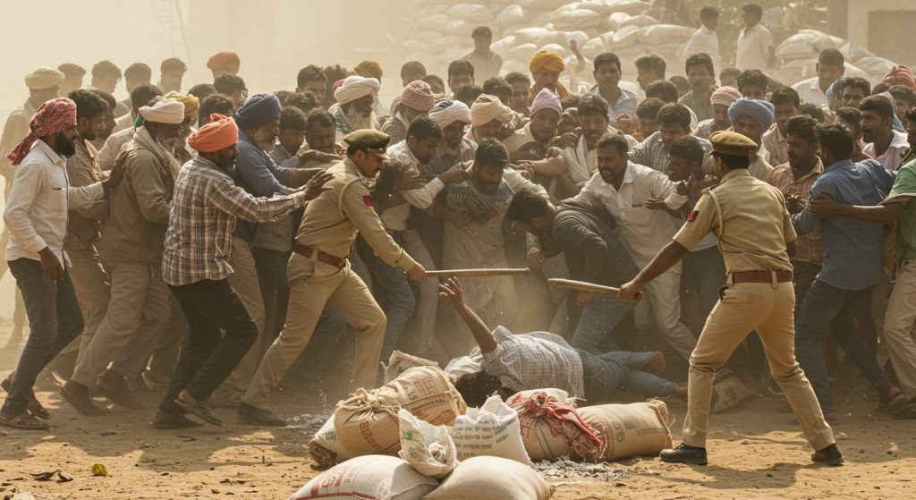 Scuffle for fertilizer in Mahoba: Police lathicharged farmers, four injured
