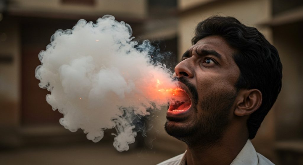 Man bursts firecracker in his mouth instead of on the ground; video will leave you stunned!