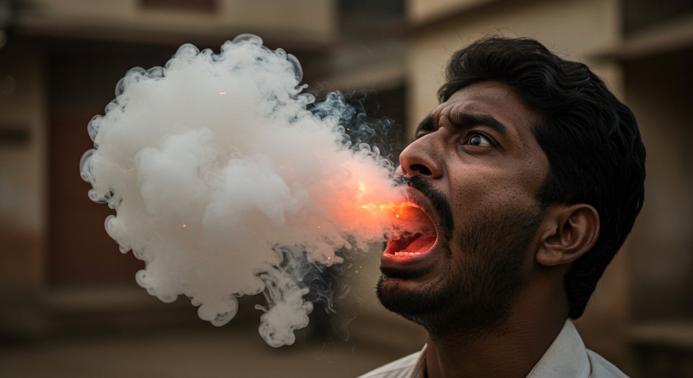 शख्स ने जमीन की जगह मुंह में फोड़ा पटाखा, वीडियो देखकर आप भी रह जाएंगे दंग!