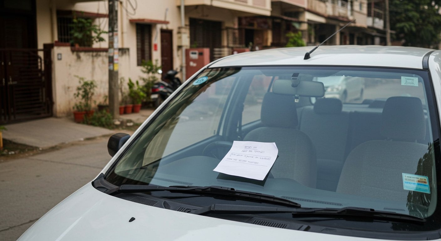 गलत जगह पार्किंग पर भड़का पड़ोसी का गुस्सा: कार के कांच पर रखी चिट्ठी हुई वायरल!