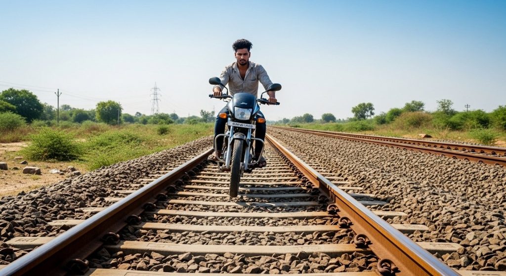 Viral Video: Man rode bike on train tracks instead of road, people exclaimed 'What an idiot!'