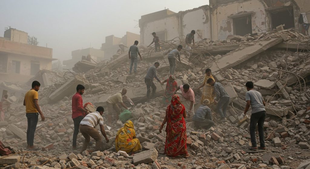 Massive explosion in UP: Entire house obliterated in moments, even those retrieving bodies from the rubble were horrified.