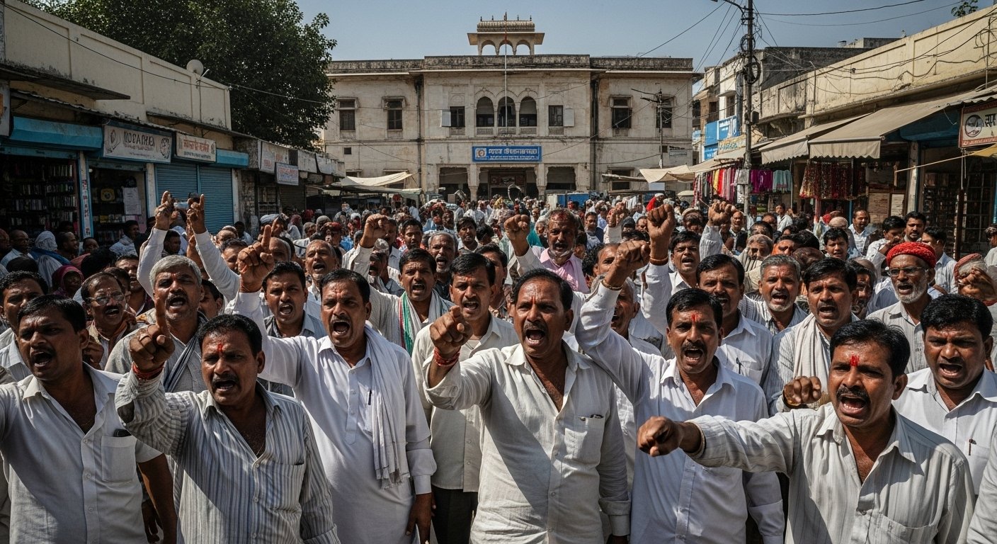 मथुरा के सौंख में व्यापारियों का फूटा गुस्सा: नगर पंचायत प्रशासन के खिलाफ ज़ोरदार प्रदर्शन, वायरल वीडियो में दिखा चौंकाने वाला हाल