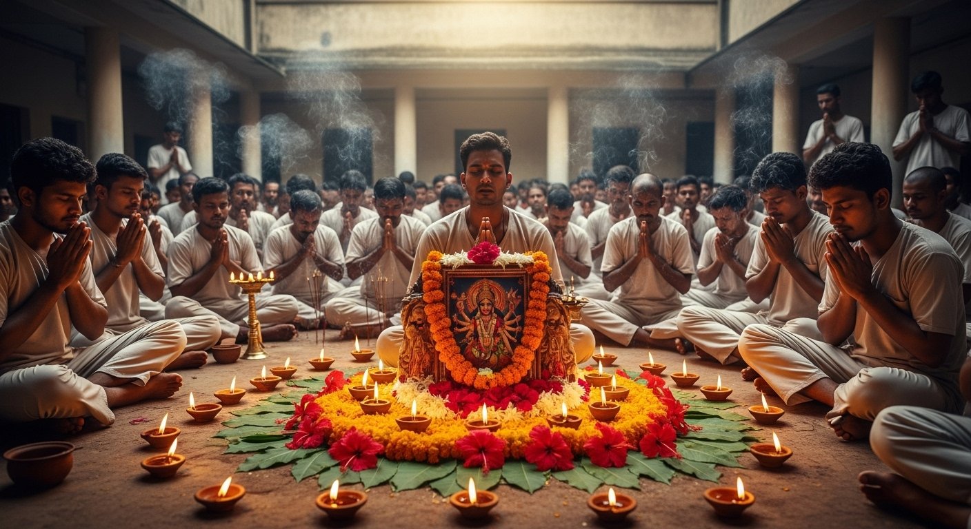 मथुरा जेल में भक्ति की अनोखी मिसाल: 350 कैदियों ने रखा मां दुर्गा का 9 दिवसीय व्रत, गूंजे जयकारे