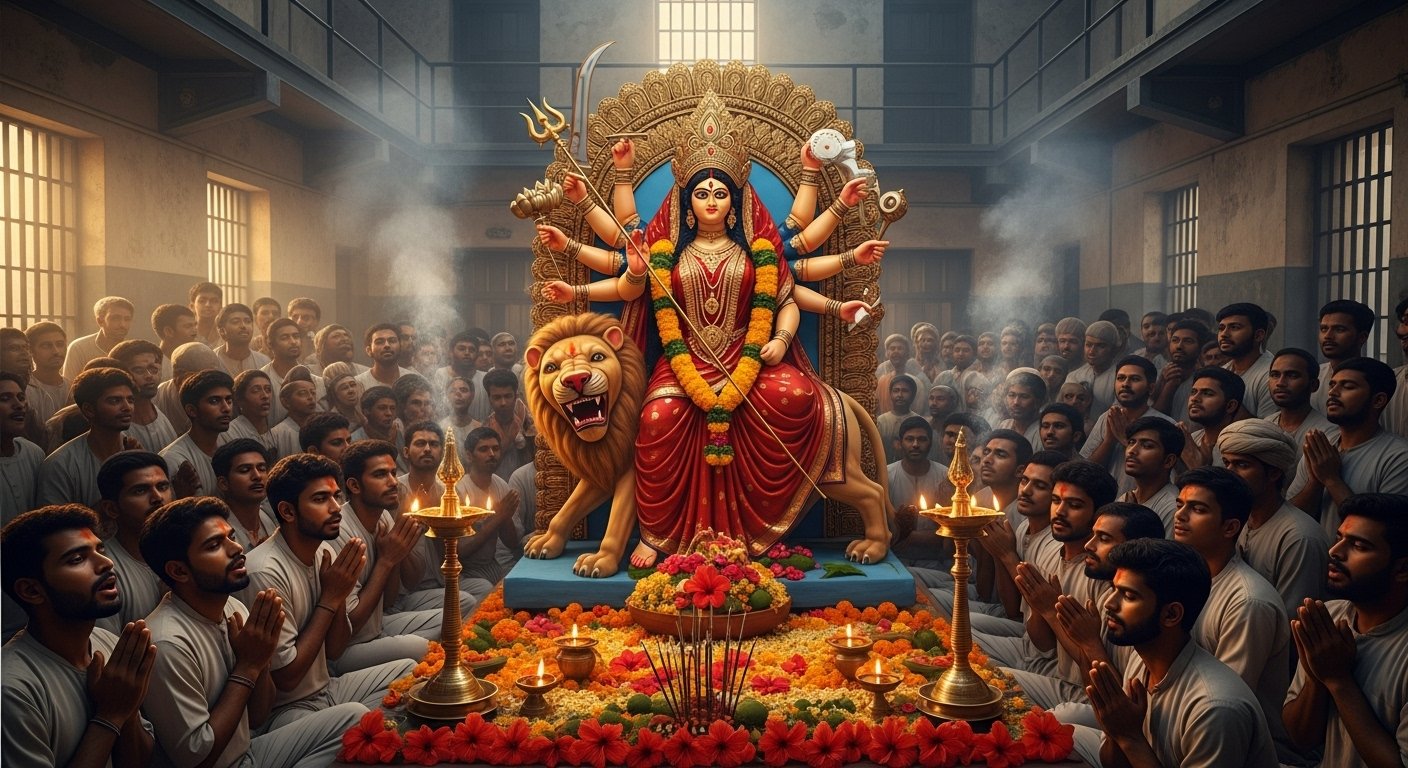 मथुरा जेल में पहली बार झलकी मां दुर्गा की महिमा: 350 बंदियों ने रखा व्रत, नौ दिन तक गूंजे जयकारे