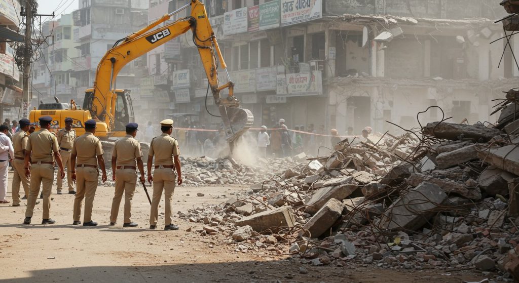 Major Action in Meerut Central Market: 661/2 Complex Demolished, Market Becomes a Cantonment