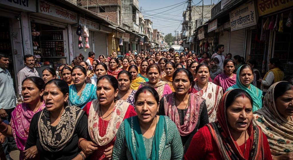 "Save Business Movement" Intensifies in Meerut: Women Take to Streets, AIMIM Also Lends Support