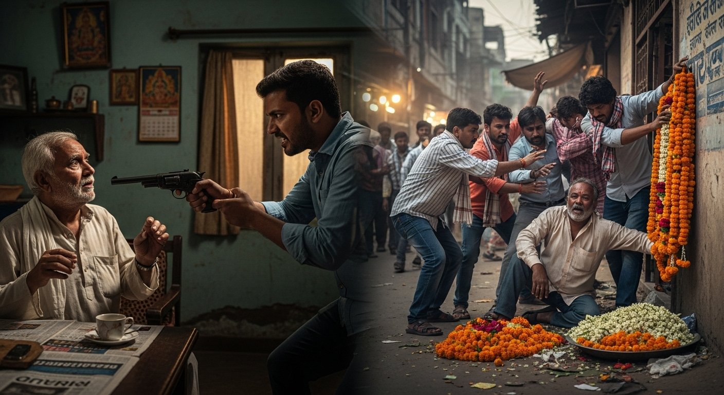 मुरादाबाद में खौफनाक वारदातें: घरेलू कलह में बेटे ने पिता को गोली मारी, फूल विक्रेता को बेरहमी से पीटा
