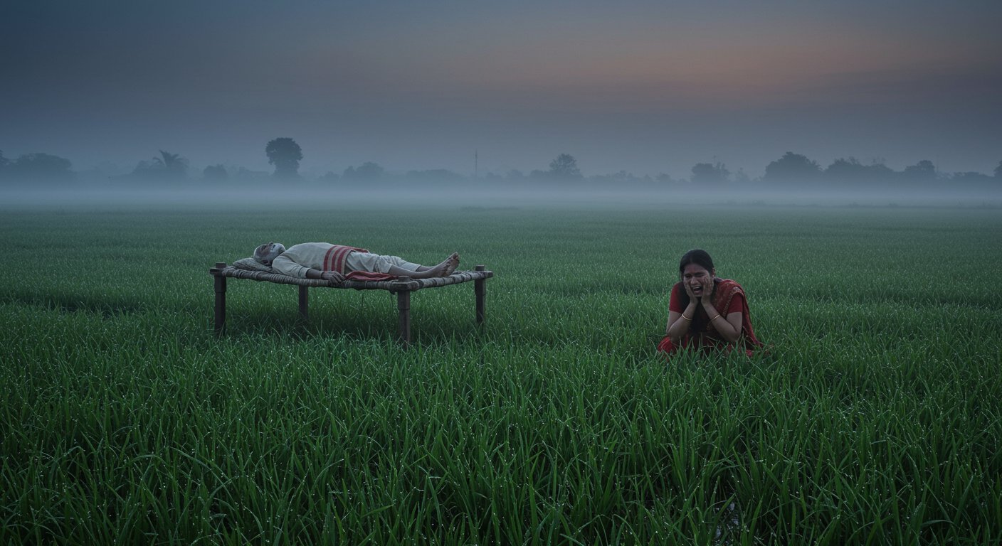 मुरादाबाद: धान के खेत में मिली किसान की लाश, चारपाई पर पड़ा मिला शव; बेटी की चीखों से दहला इलाका