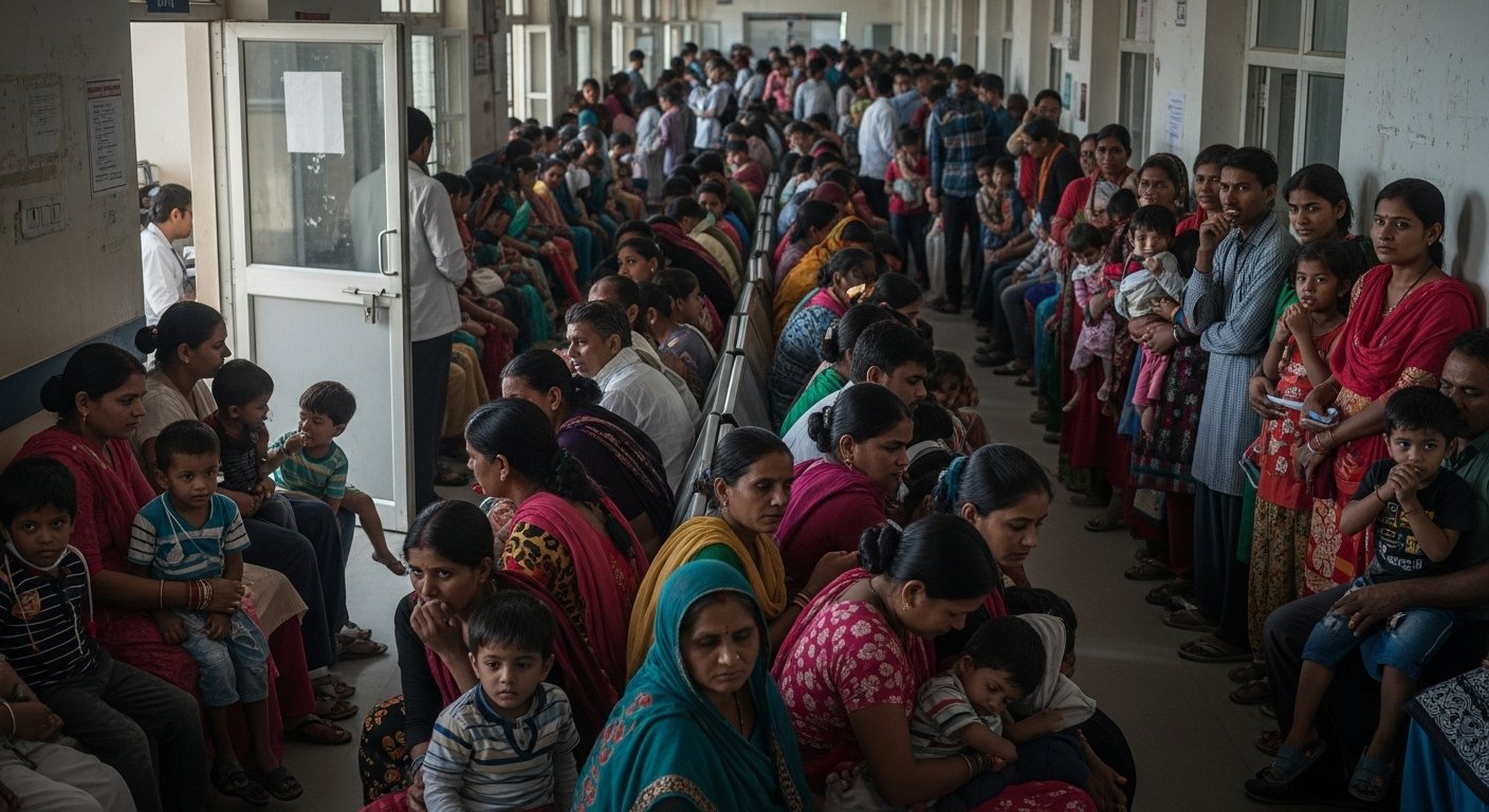 मुरादाबाद में बच्चों पर बीमारियों का कहर: ओपीडी में हर दूसरा बच्चा खाँसी से पीड़ित, 6 घंटे में पहुँचे 1500 मरीज