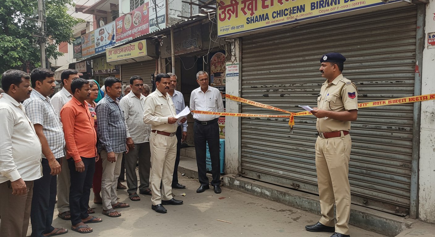 मुरादाबाद में शमा चिकन बिरयानी सेंटर सील: बिना लाइसेंस चल रही थी दुकान, अन्य दुकानदारों को भी नोटिस जारी