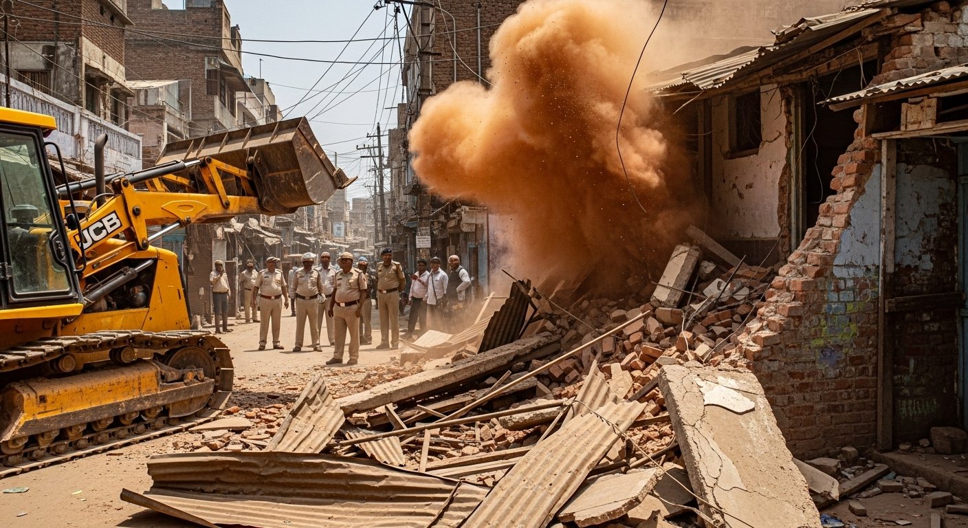 बरेली: बवाल के आरोपियों के इलाकों में नगर निगम का बुलडोजर, ध्वस्त हुए अवैध कब्जे