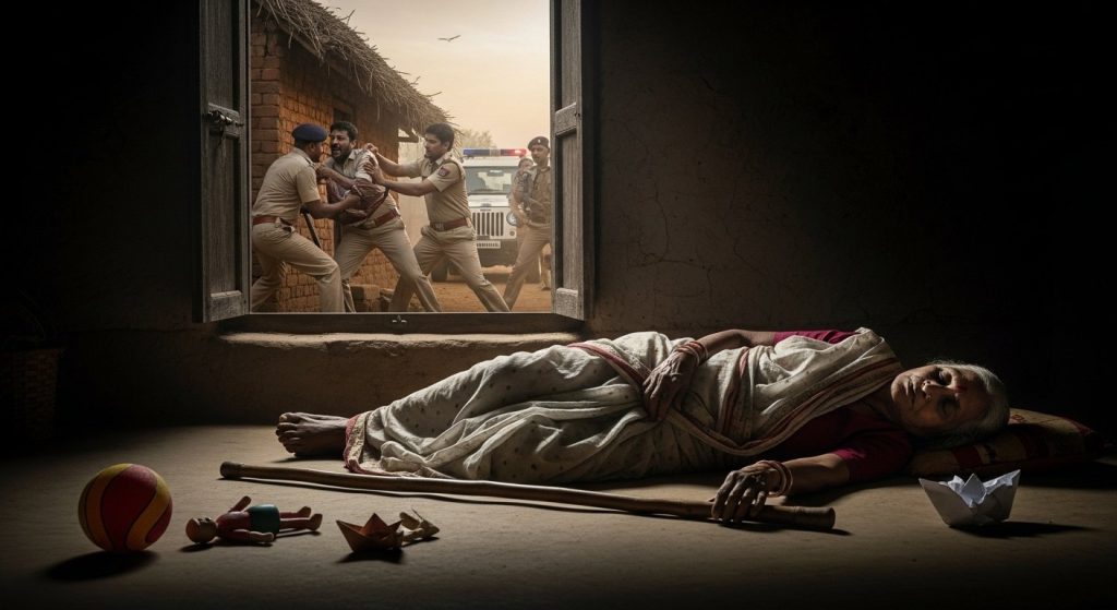 Elderly Woman Killed in Children's Fight: Throat Slit, Accused Apprehended in Police Encounter