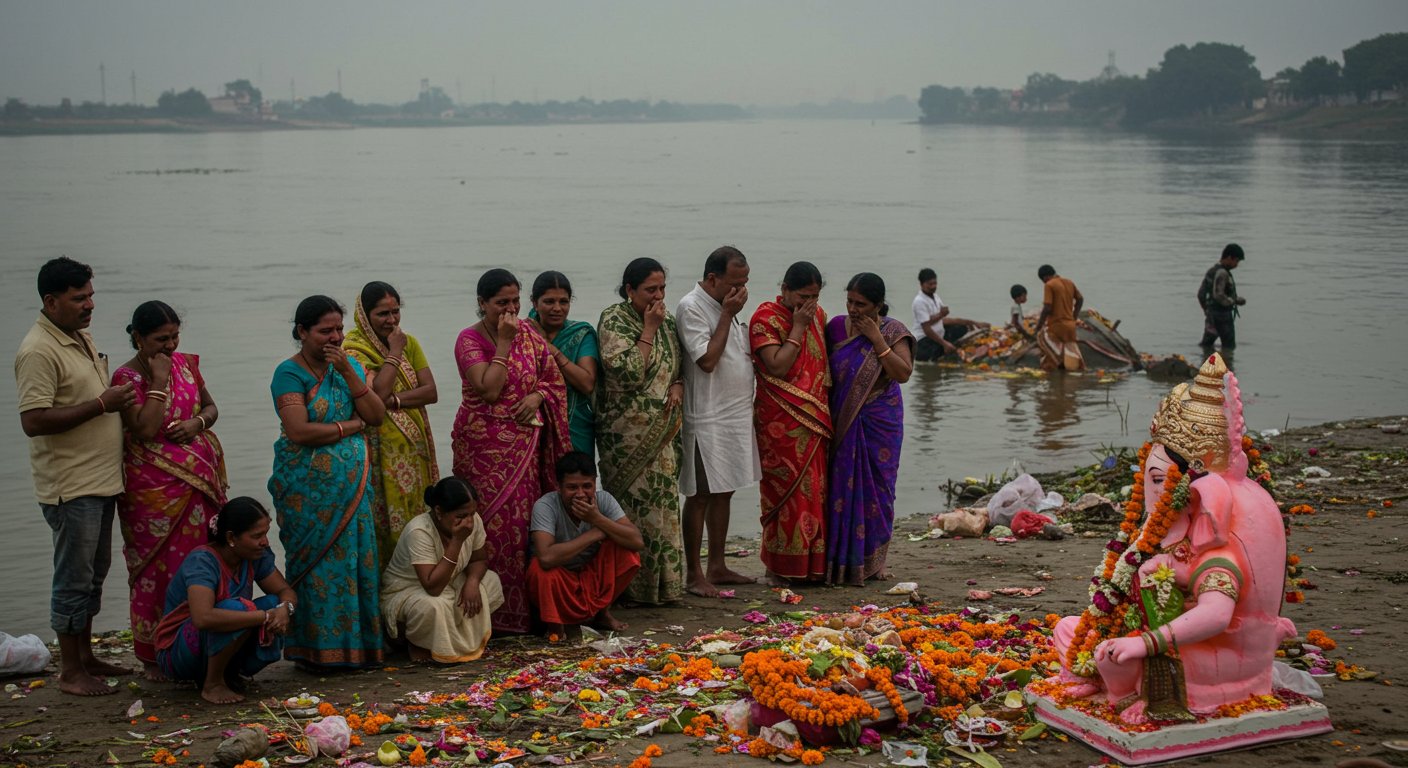 उत्तर प्रदेश: उटंगन नदी में मूर्ति विसर्जन का भयावह हादसा, 13 युवक डूबे, चार शव निकले… चीखें चीर रहीं कलेजा