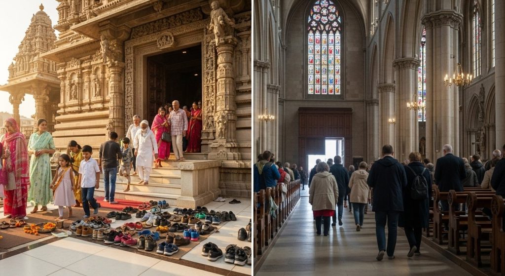 Why do we take off shoes outside temples but not in churches? Know the full truth behind this viral question!