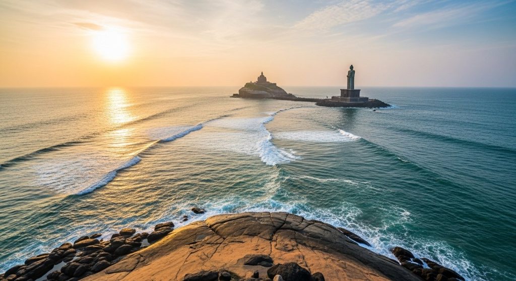 India's Amazing Corner: Where the Arabian Sea and Bay of Bengal Meet! Find out which state this special place is in.
