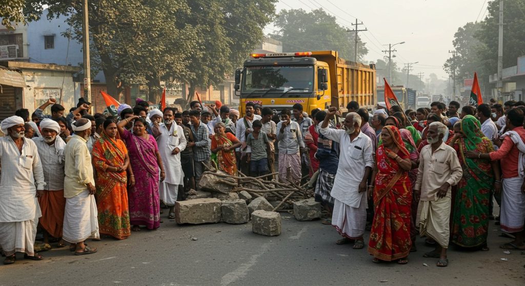 Varanasi: Heart-wrenching accident as army aspirant crushed to death by dumper; Angry villagers stage massive road blockade