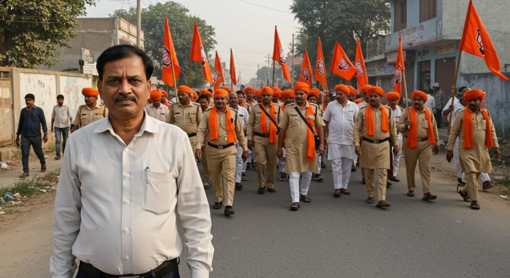 Participating in RSS march proves costly: Uttar Pradesh Panchayat Development Officer suspended, departmental inquiry ordered.