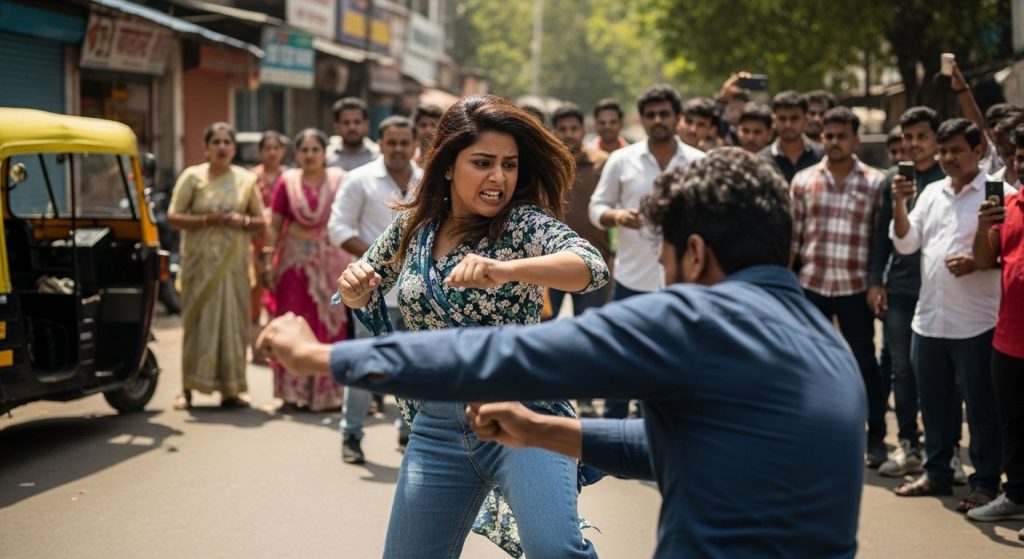 Viral: 'Papa ki Pari's' Kick-Punch Brawl on Road Stuns Viewers!