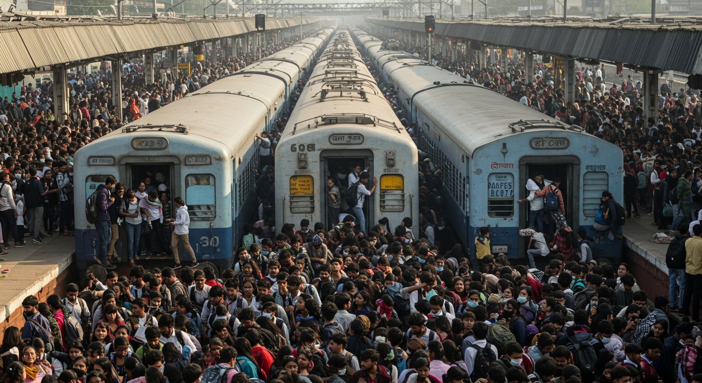 PCS प्री परीक्षा के बाद कानपुर सेंट्रल पर उमड़ा जनसैलाब: ट्रेनों में तिल धरने की भी जगह नहीं!