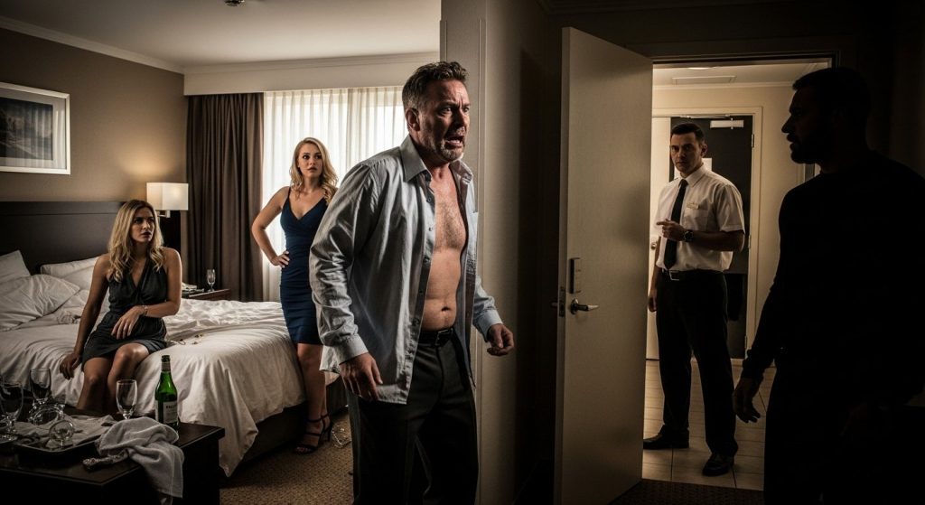 Man caught with two women in hotel, neither was his wife! A commotion ensued.