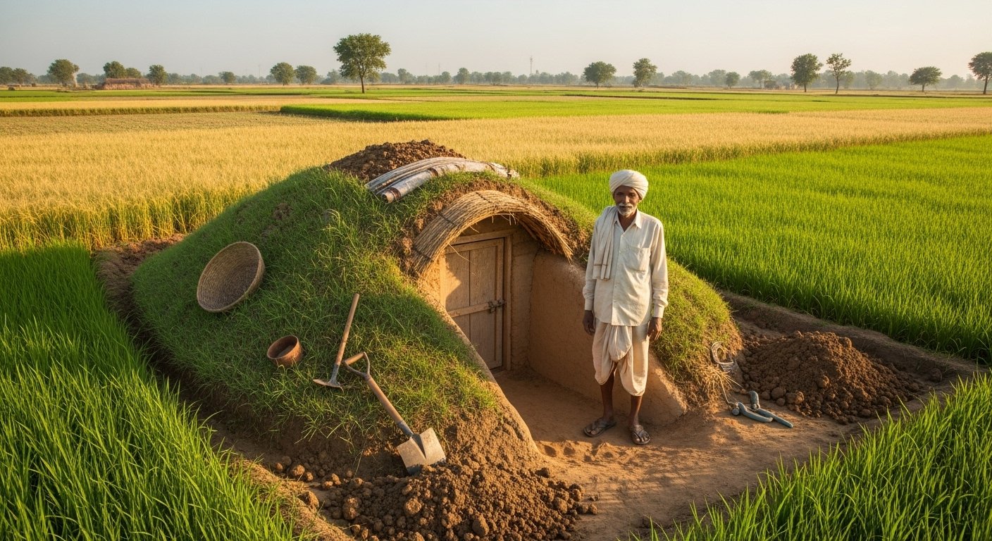 खेत के बीच शख्स ने बनाया गजब का खुफिया घर, मेहनत देख लोग बोले ‘सस्ता Oyo’!