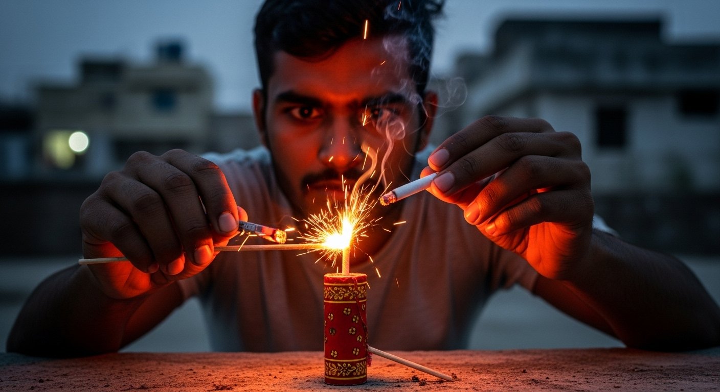 सिगरेट से शख्स ने जला दिया रॉकेट, वीडियो देख आप भी रह जाएंगे दंग!