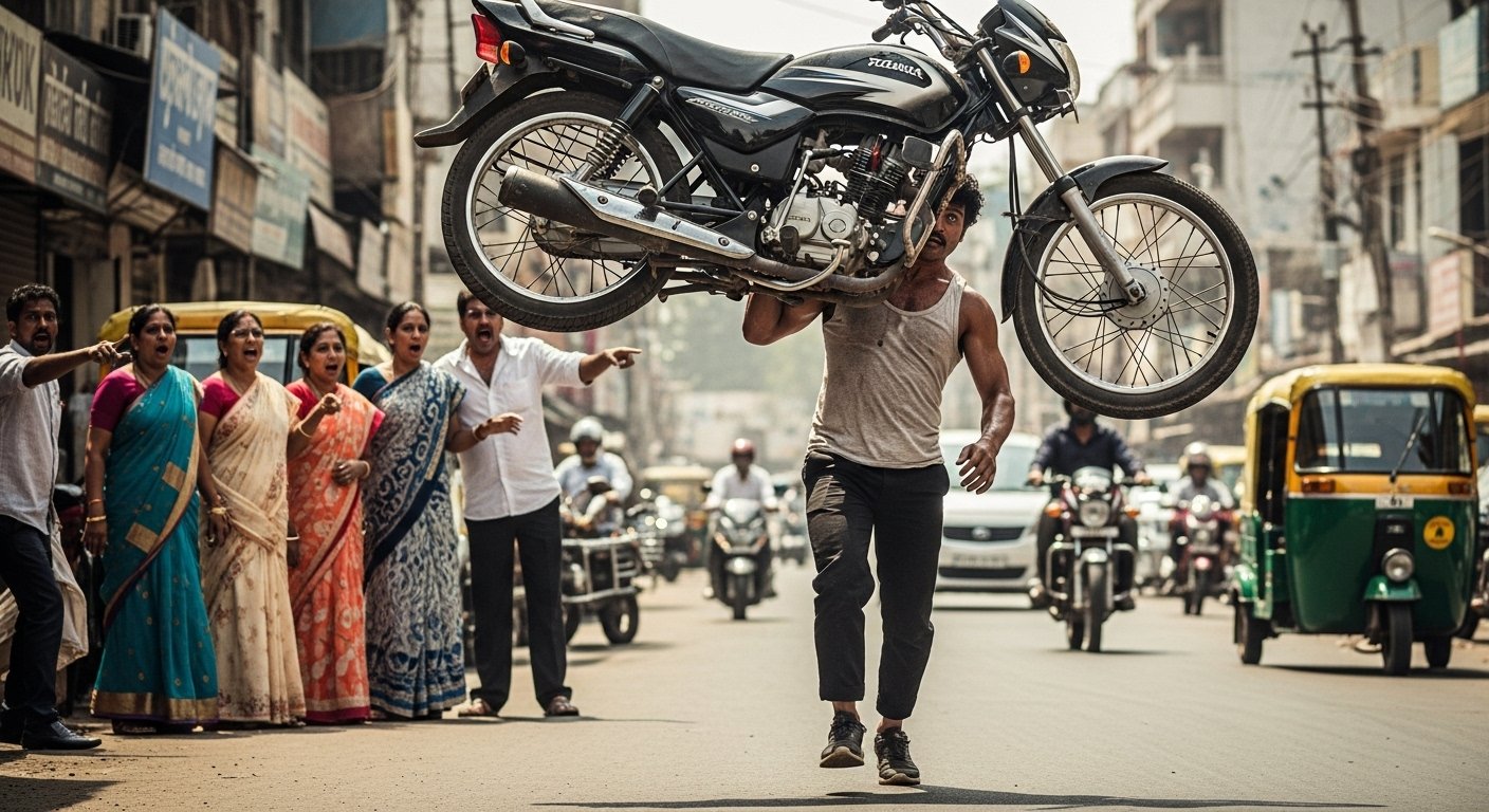 वायरल वीडियो: शख्स ने कंधे पर उठाई बाइक, सड़क पर दौड़ते देख लोग हुए हैरान!