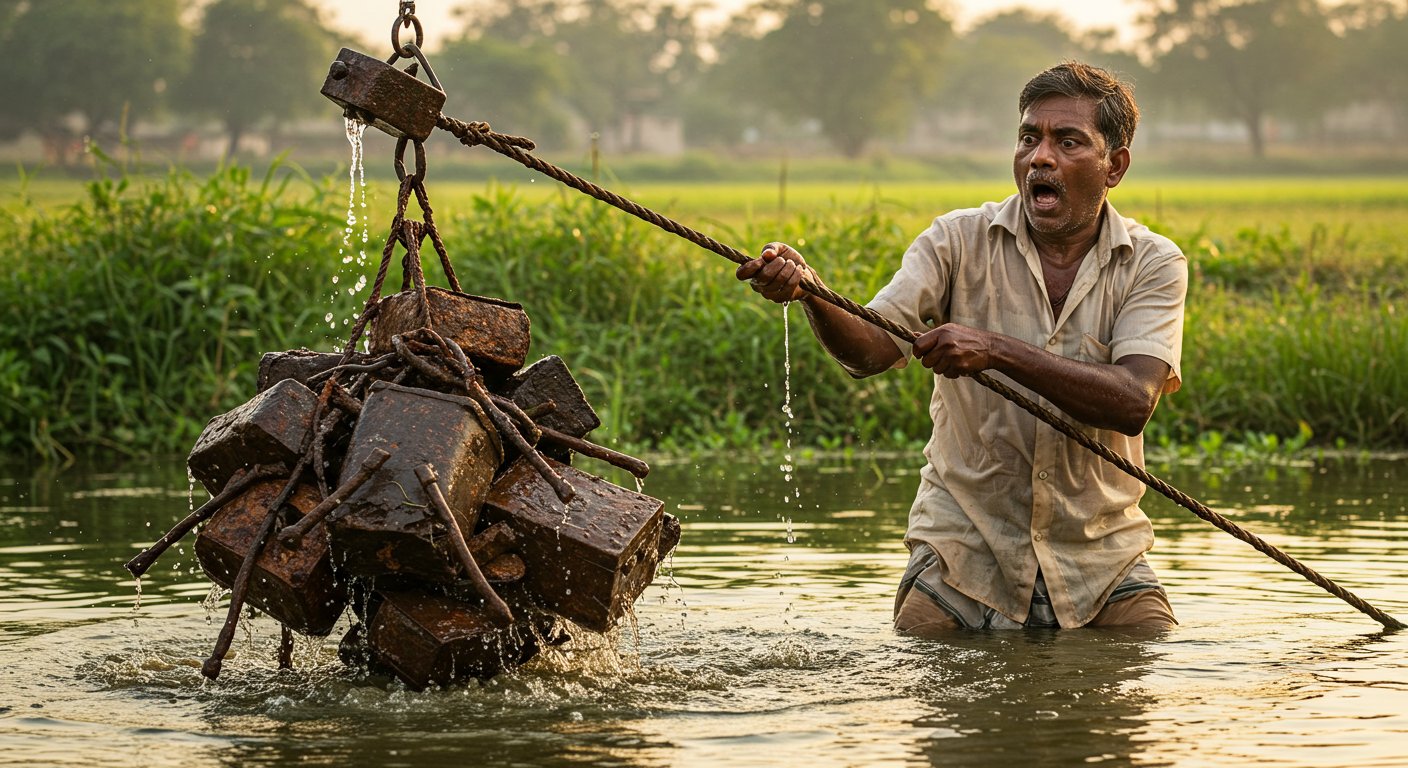 तालाब में चुंबक डाला, पुरानी चीजें निकलती गईं, फिर जो सामने आया उसने सबको चौंका दिया!
