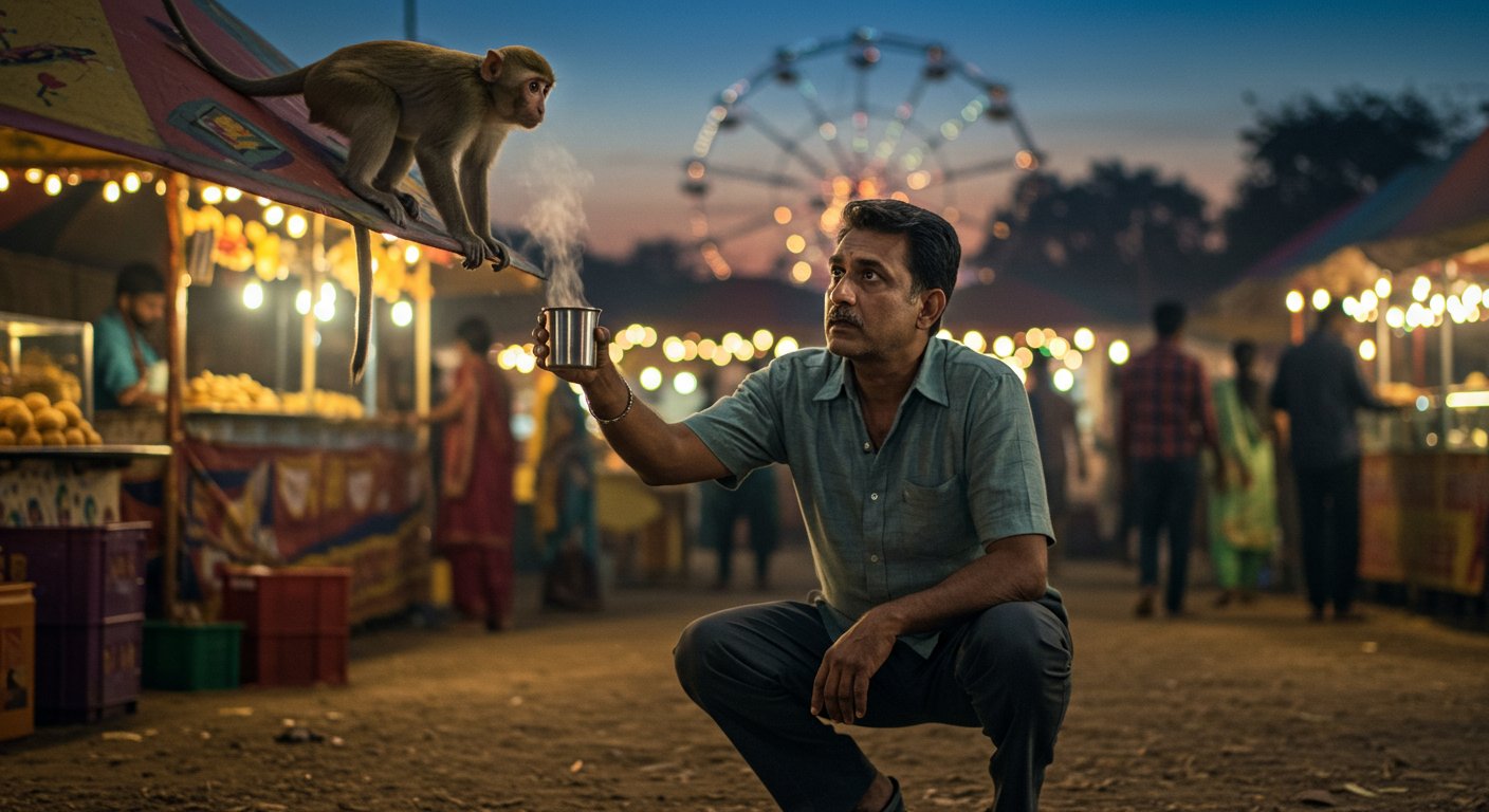 मेले में भागा पालतू बंदर, पकड़ने के लिए मालिक ने बनाई अनोखी ‘कॉफी’ रणनीति!