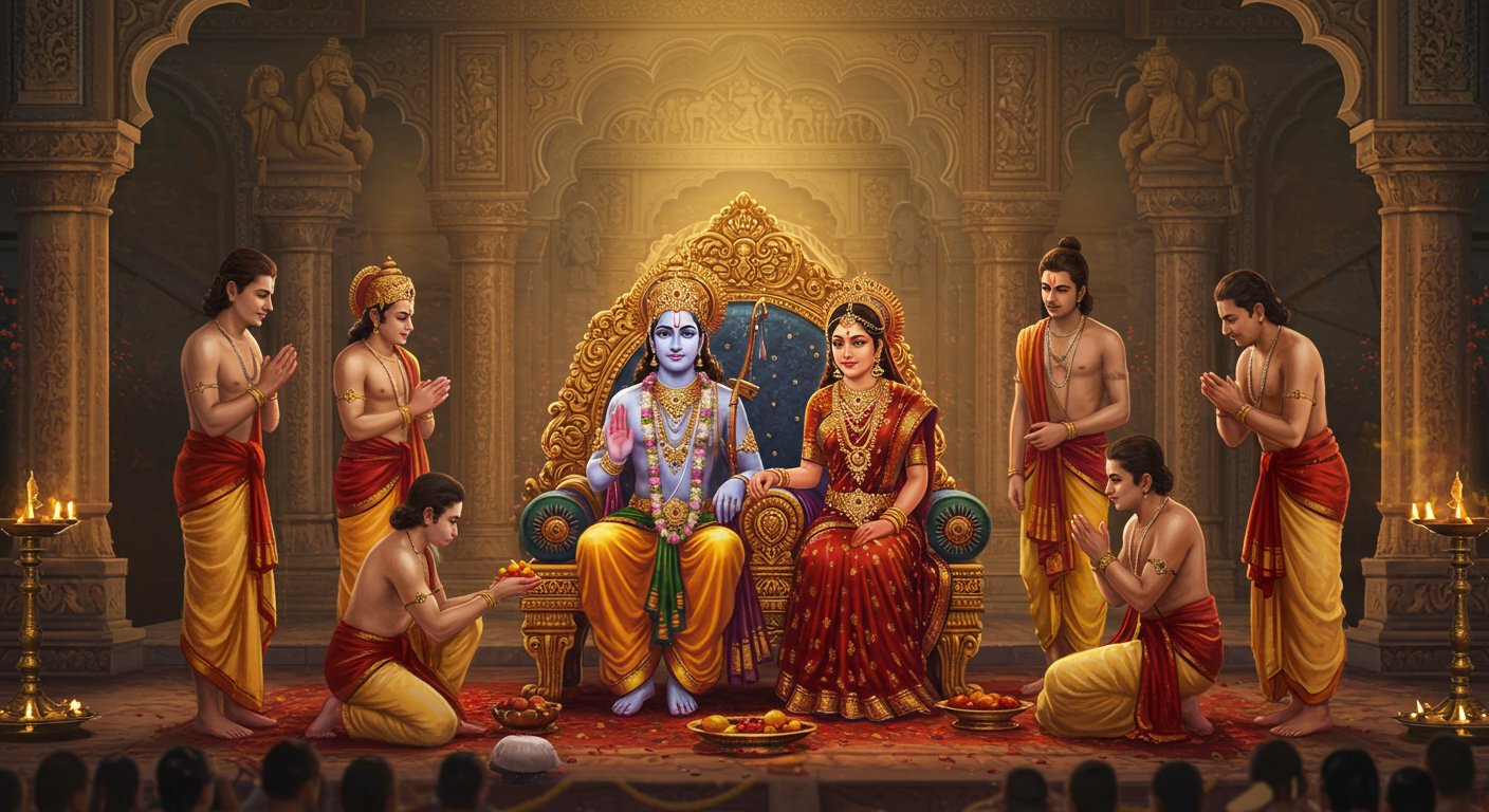 रामनगर की रामलीला में प्रभु श्रीराम का भव्य राज्याभिषेक, अलौकिक झांकी ने भक्तों के दिलों में जगह बनाई