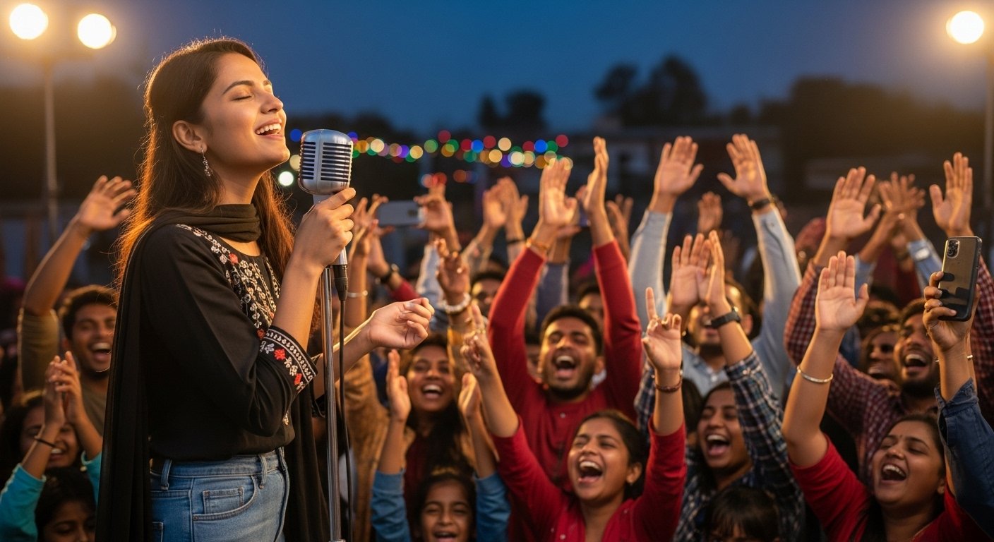 वायरल हुआ लड़की का गाना: ‘तेरी मेरी कहानी’ पर झूम उठी भीड़, देखें वीडियो!