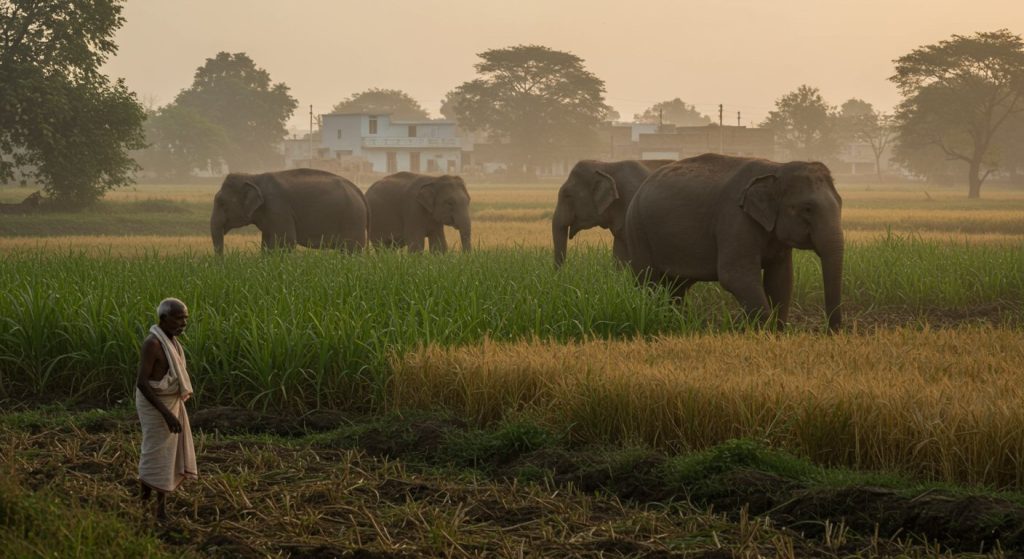 Nepali Elephant's Rampage in Pilibhit: Farmer Injured in Jahanabad, Now Panic in Bisalpur