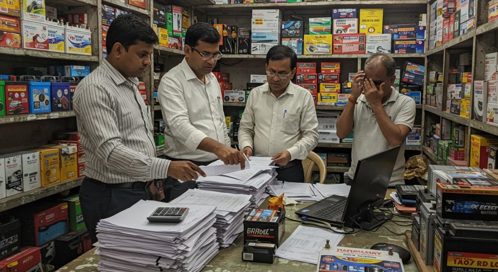 Pilibhit: Major Action, 10-Hour GST Raid at Battery Trader's Premises, Crores in Tax Evasion Suspected